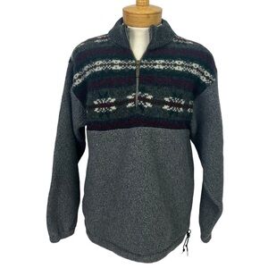 L.L. Bean Men’s Vintage 1/4 Zip Sweater/Jacket Fair Isle Sz Medium Made in USA
